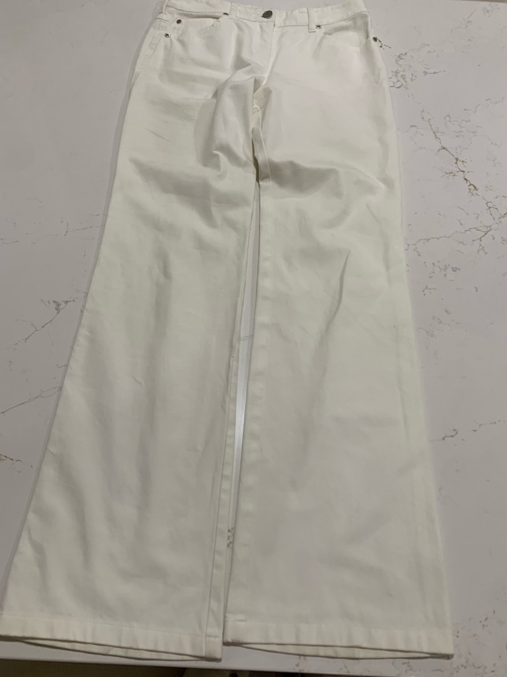 Escada Womens Mid Rise Wide Leg Turya Pants Trousers White Size 34
